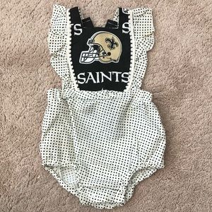 New Orleans Saints Baby Girl Romper, Size 18m